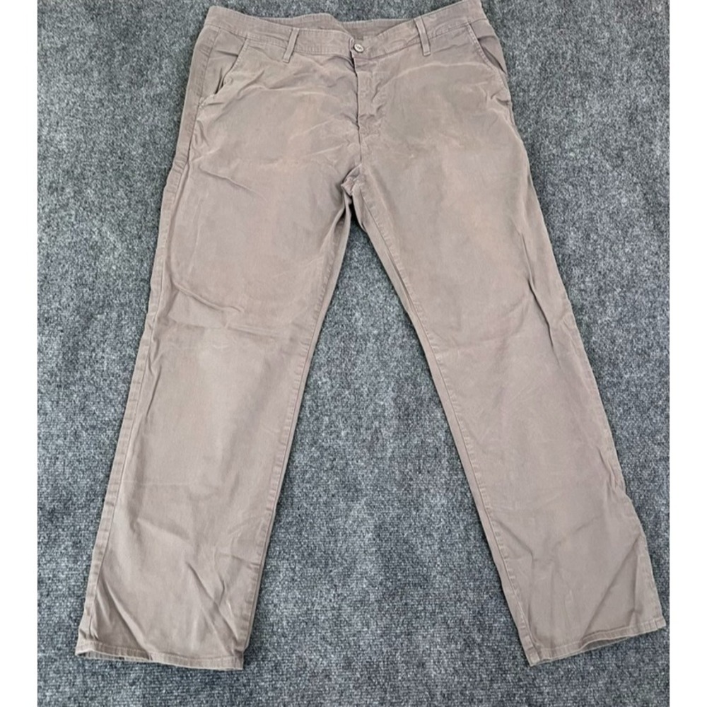 AG Adriano Goldschmied Mens Gray Straight Leg Cotton Elastane Pants Size‎ 38 R